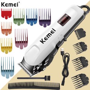 Trimmers Kemei Electric Hair Clipper Men Trimmer LCD Affichage des cheveux rechargeables coupe professionnelle Clipper Hair Cut Maching Wireless Trimmer