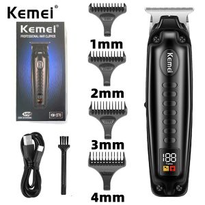 Trimmers KEMEI KM1578 HAAR CLIPPER 2299 dezelfde stijl 0 mm hoofd Draadloze Hair Clipper Zero Gap Carving Professional Electric Scissors