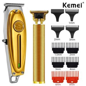 Trimmers Kemei KM1949 Barber électrique Full Metal Professional Hair Trimmer Set For Men Beard Hair Clipper Machine de coupe de cheveux finissants