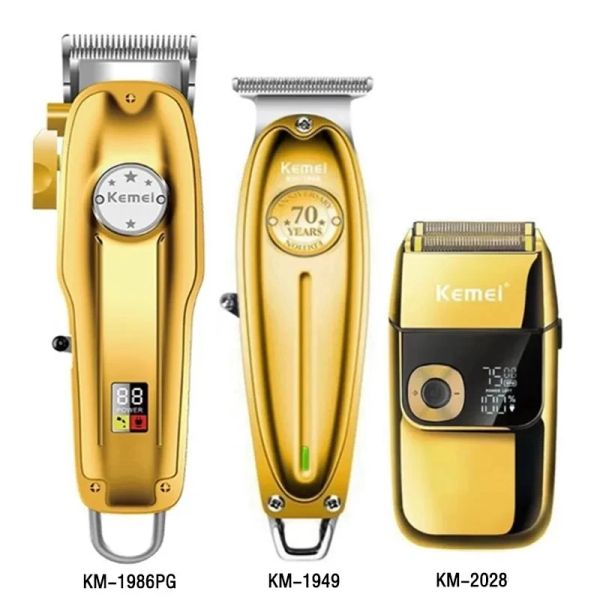 Trimmers Kemei KM1949 KM1986PG KM2028 TRACILITATION CHILLES CLIPPER KIT COUPE ÉLECTRIQUE CORDE CORDE COURVE