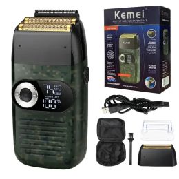 Trimmers Kemei KM2027 Rasoir électrique pour hommes professionnels 2in1 Clipper LCD TRIMMER COURRME USB CHILLER