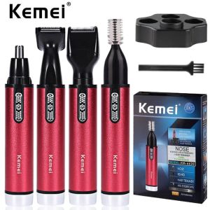 Trimmers Kemei KM6620 4 In 1 Batterij Ooorhaar en neus Trimmer mannen Trimeer voor bakkeburken Haargesneden wenkbrauw Trimmer voor vrouwen en mannen