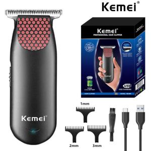 Trimmers Kemei KM889 Rechargeable Baldprofessional Pocketless Hairless Coipper compact Mini Electric Beard Trimmer Hair Small Portable