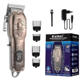 Trimmers Kemei Professional Barber Shop Triming rechargeable Hair Trimmer pour hommes Hairles sans fil Clipper Fade Machine de coupe de cheveux électrique Lithium Ion