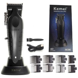 Trimmers Kemei Professional Hair Clipper KM2296 Ajustable ELECTRICO ELÉCTRICO CORTE CIRMER RECTARGABLE Máquina de corte de cabello Litio