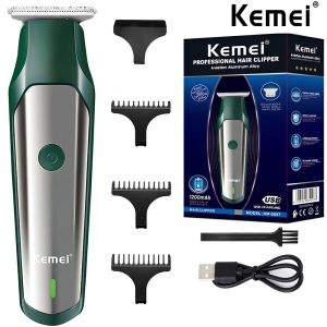 Trimmers Kemei Hair Claip Clipper sans fil Trimeuse de cheveux électriques 0 mm Bald Precision Hair Machine Machine à barbe Rechargeable