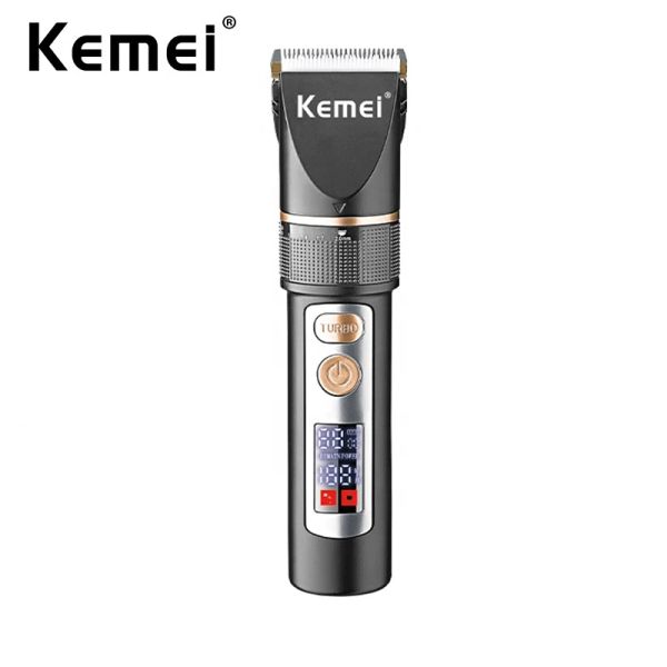 Trimmers Kemei Hair Clat Clipper Réglable Ceramic Blade Trimmer Salon Low Bruit Turbo Motor Hair Machine RECHARAGEMable