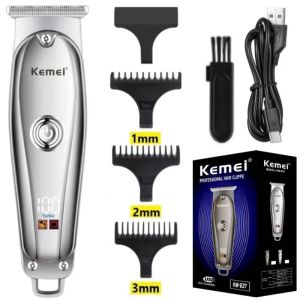 Trimmers Kemei Professional Corte de cabello Máquina de cabello Trimmer USB USB Corte de cabello de acero inoxidable con pantalla LED KM637