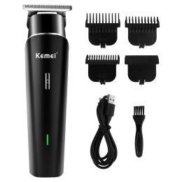 Trimmers Kemei Professional Hair Trimmer avec écran LCD 0 mm TBLADE TBLADE sans fil Edgers Edgers Clippers Men Kit de coupe Hair