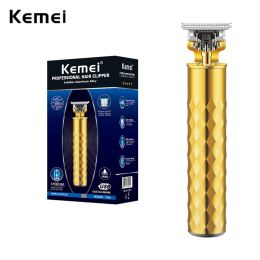 Trimmers Kemei T9 Gol Hair Clipper Professional Electric Barber Zero Gauched Hair Trimm 0 mm Hair Machine Machine Men USB rechargeable