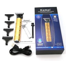 Recortadores Kemei T9 Men Electric Hair Crimmer de 0 mm Baldo Barber Caber Clipper Profesional Cabrer Cortero Inalfiante Máquina de corte para el cabello