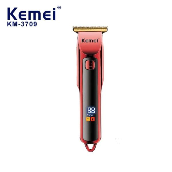 Trimmers Kemei USB 0 mm Professional de cabello eléctrico Trimmer Balda Heavy Wireless Clipper Barber Finish Máine Corte Cero KM3709 expulsado KM3709