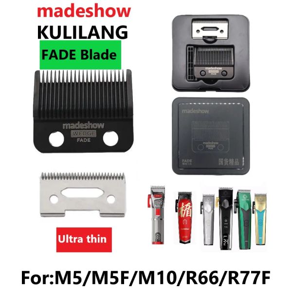 Trimmers Madeshow Kuliliang M5F M10 R66 R77F Original Ultra Thin Fade Blade Clipper Clipper Cutter Cutter Head Triming Remplacement Accessoire