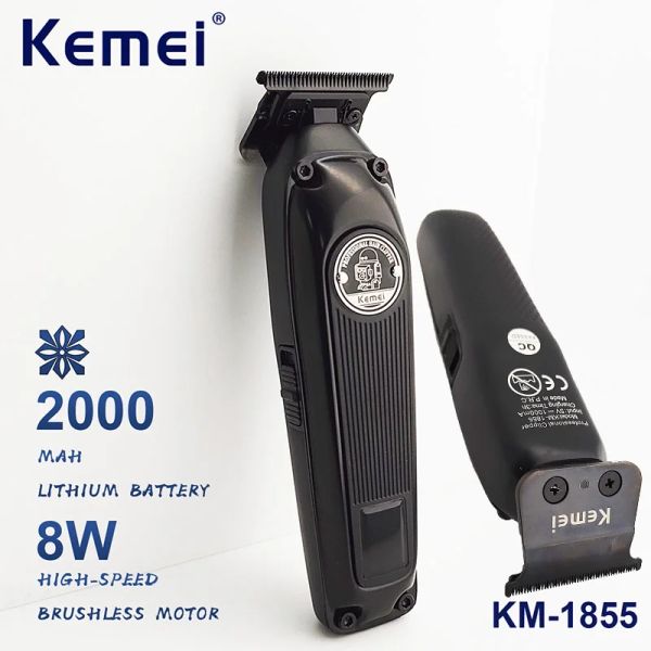 Trimmers New DLC Blade Motor sans balais électrique Electricless Finish Triminm LCD Digual Display Home / Hair Salon Professional Clipper KM1855