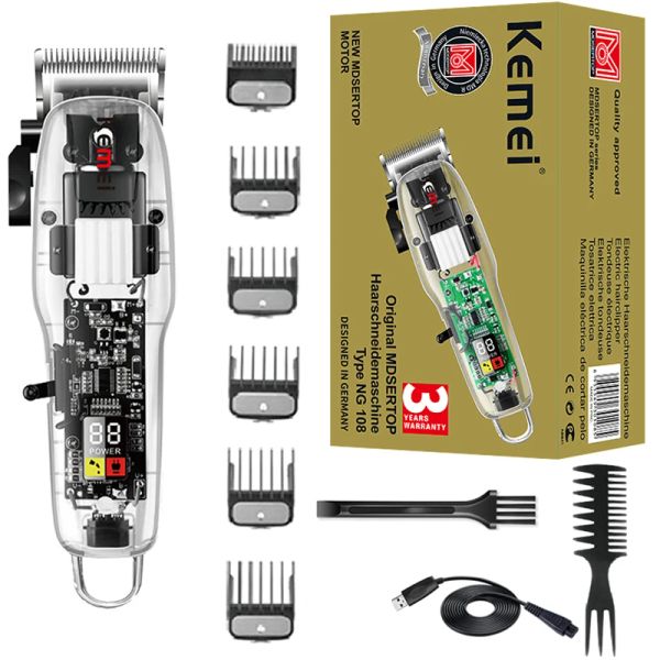 Trimmers Original Kemei Certeless Hair Trimm for Men Professional Electric Hair Coiper Clipper Tool de coupe de cheveux de barbe rechargeable