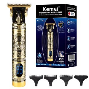 Trimmers Original Kemei Metal Loing Hair Trimm for Men Professional Lithium Beard Clipper Electric Hair Cutting Machine Body Trimmer