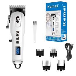 Trimmers Original Kemei Mini Barber Trimmer professionnel de la barbe électrique Coiffe de barbe électrique Clipper Machine de coupe de cheveux de lithium rechargeable pour hommes