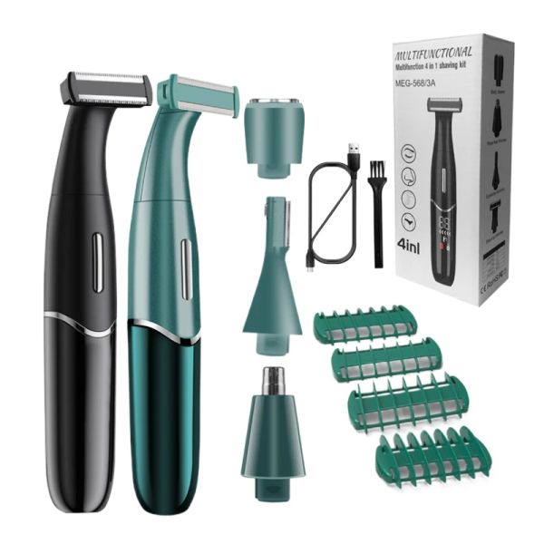 Recortadores Caballo doloroso Cabello Trimmer Áreas íntimas Nariz Eargando el pelo de corte de pelo Rasor Clipper Shaver para Lady Mujeres Hombre USB facial