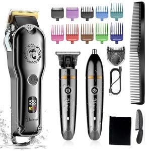 Tondeuse à cheveux électrique professionnelle pour hommes, ensemble de toilettage, puissant barbier, tondeuse à cheveux Rechargeable, Machine de coupe de cheveux pour barbe