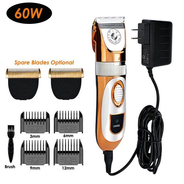 Trimmers Professional High Power 60W Electric Pet Hair Clipper Cat Dog Rabbit Hair Triming Machine de toilettage avec tête de rechange 110240VAC