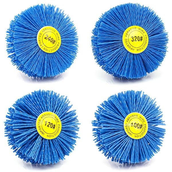 Trimmers Shgo Hot4 Pièces 80x30x6mm Ferfr abrasive Goule de mouture Nylon Bristle Polirure Brosse pour le mobilier en bois Finish