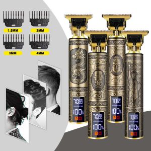 Trimmers T9 LED Electriclessless Hair coup de coupe Machine de coupe rechargeable Hair Vintage Hair Barber Barber pour hommes Clipper Shaver Beard