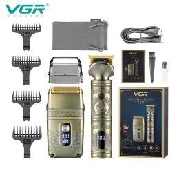 Trimmers Vgr Hair Trimmer Electric Hair Clipper Digital Display Hair Cutting Machine Metal Professional Shaving Machine for Men V649