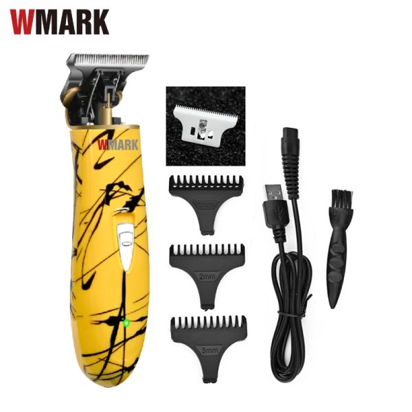 Recortadoras WMARK NG201 Amarillo/Rojo/Negro Zerocut recortadora detalle recortadora barba corte cortadora de pelo corte de pelo eléctrico hoja de afeitar Twide