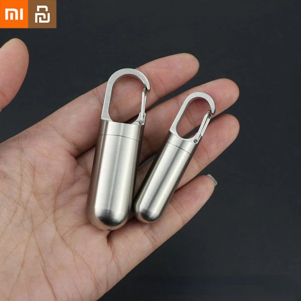 Recortadores Xiaomi Píldora de la pastilla Cápsula sellada de acero inoxidable mini camping Camping Primero auxilio Viajes al aire libre
