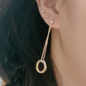 Breloques de boucle d'oreille trinité pour femme, goujon de créateur, argent fin, qualité T0P, qualité supérieure, style classique, cadeau de mode pour petite amie 005