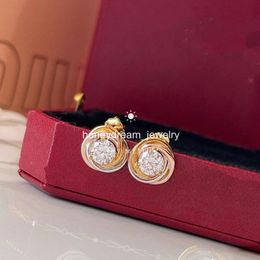 Boucles d'oreilles Trinity Rose blanc Bijoux de créateur d'usine diamant personnalisé Bague tricolore en or rose platine INS Nouveau dans la joaillerie de luxe