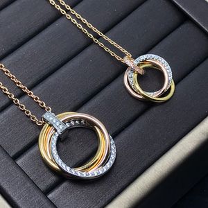 Collar Trinity For Women Designer Diamond For Man Three Color Gold Gold 18k T0p Calidad Reproducción oficial Regalo de estilo clásico para novia 003