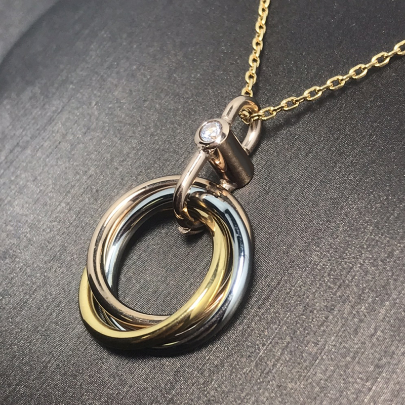 тринити ожерелье для женщин дизайнер для мужчин алмаз 925 серебро регулируемый с хвостом качество T0P высочайшее качество счетчика бренд дизайнер подарок на годовщину 001