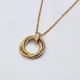 Collier Trinity Colliers de luxe Bijoux en acier inoxydable Femmes Hommes 18K Rise Gold Chaîne de tennis en argent Collier Bijoux Designers Cadeau de fête de mariage Top qualité