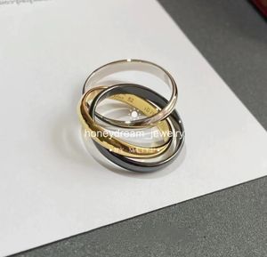 Trinity ring Rosé goud wit goud goud Fabriek designer sieraden diamant op maat Rose goud platina gouden driekleurige ring