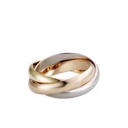 Carti Trinity Ring Charms Tricyclic Crossover voor vrouwontwerpergrootte 5-11 voor paar goud vergulde 18K T0P kwaliteit officiële reproducties merkontwerper premium