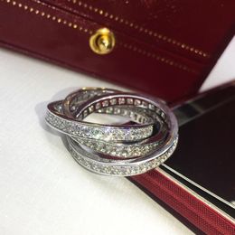 anillo trinidad tricolor para mujer diseñador Talla 678 para hombre diamante calidad T0P plata 925 reproducciones oficiales marca diseñador regalos premium con caja 001