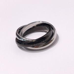 Trinity -serie Ring gemaakt van titanium staal tricolor band vintage sieraden officiële reproducties retro geavnced voortreffelijk geschenk adita hoogwaardige ringen merk