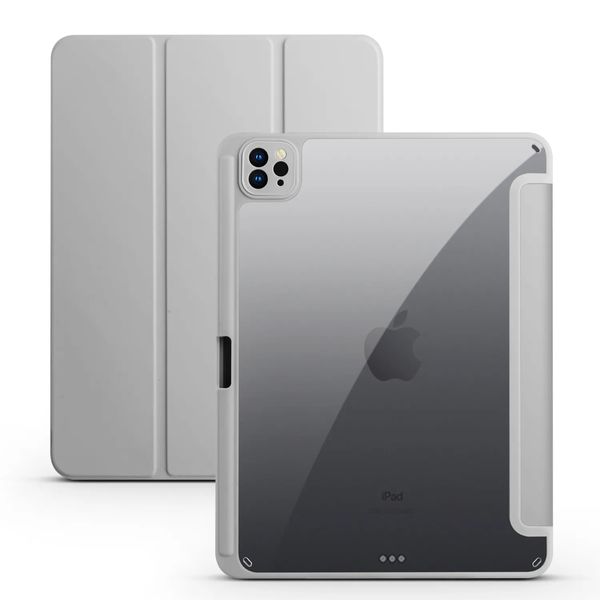 Étui intelligent Triple pli pour iPad Air 1 2 4 5 10.9 Mini 6, pour IPad 10.2 7e 8e 9e 11 12.9 pouces, couverture arrière transparente en acrylique