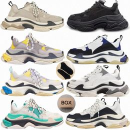 Designer Triple S Men Women Casual Shoes Platform Sneakers Black Wit Gray Pink Blue Green Light Tan Oreo Mens Trainers Sport Fashion Tennis