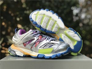 Triple S 3.0 Track Sneaker Shoes Silver Men Women Multicolor Runner Mesh Nylon Authentieke Outdoor Sports Candy Rainbow Platform Trainers met originele doos 36-46