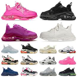 Triple S Chaussures Casual Beige Vert Jaune Gris Rouge Bleu Argent Rouge Noir Blanc et Rose Femmes Violet Rose Or Hommes Baskets Styliste Sneaker chaussure triples