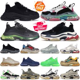 triple s chaussures de sport pour hommes femmes baskets de créateurs triples noir blanc gris rouge rose bleu vert lumière tan oreo plate-forme hommes formateurs plate-forme coureurs en gros