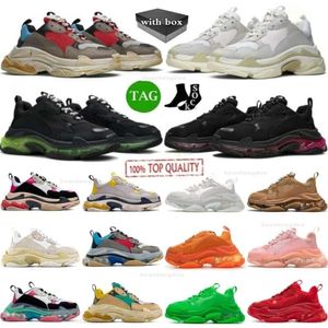 Triple S Clear Sole 17FW Noir Beige Clair Orange Plateforme Baskets Noir Blanc Gris Rouge Rose Bleu Royal Neon Vert 17fw Hommes Femmes Chaussures