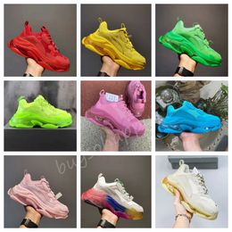 Triple S Clear Sole Casual Shoes Triple S Dad Schoen Sneaker Black Silver Crystal Bottom Heren Dames Superior kwaliteit Chaussures