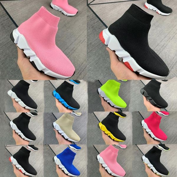 Triple-S kinderschoenen snelheid Peuters Paris Sock Casual schoenontwerper hoge zwarte sneakers meisjes jongens baby kid jeugd baby's sneakers