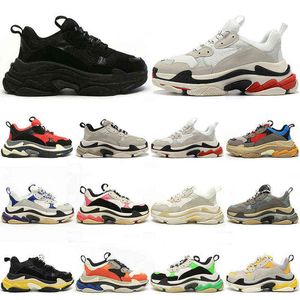 Triple S Men Casual schoenen Dames Designer Sneakers Black Wit Gray Red Blue Light Tan Oreo Platform Heren Trainers Dames Sport