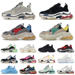 triple s hommes femmes designer chaussures de sport plate-forme scarpe baskets noir blanc gris foncé rose fendu semelle claire hommes femmes formateurs Jogging marche chaussure de luxe 36-45