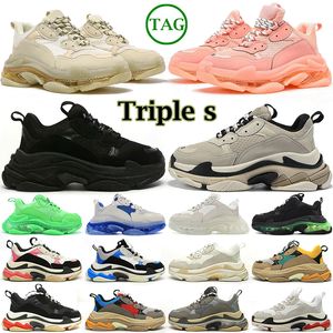 triple s para mujeres diseñador diseñador zapatos casuales plataforma zapatillas de zapatillas claras blancas blancas gris rojo suave rosa azul real neón verde fucsia entrenadores para hombres tenis