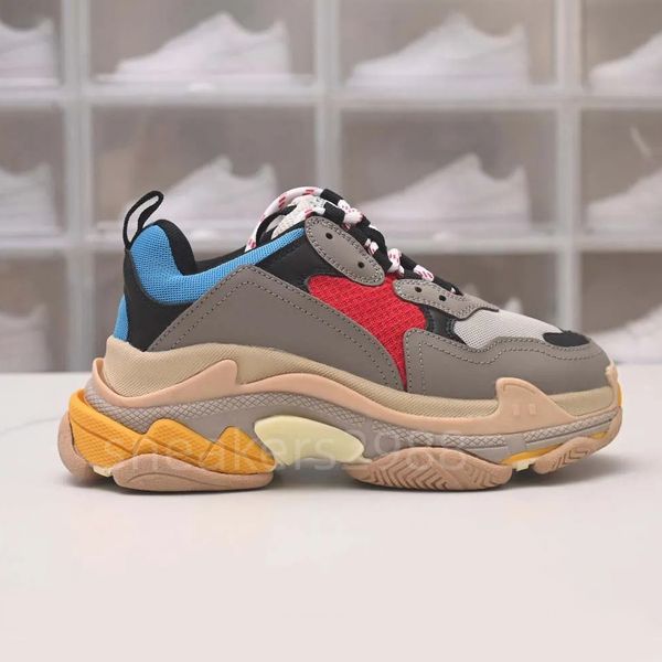 Triple S Hommes Femmes Designer Casual Chaussures Plate-forme Baskets Clear Sole Blanc Gris Rouge Rose Bleu Royal Néon Vert Formateurs